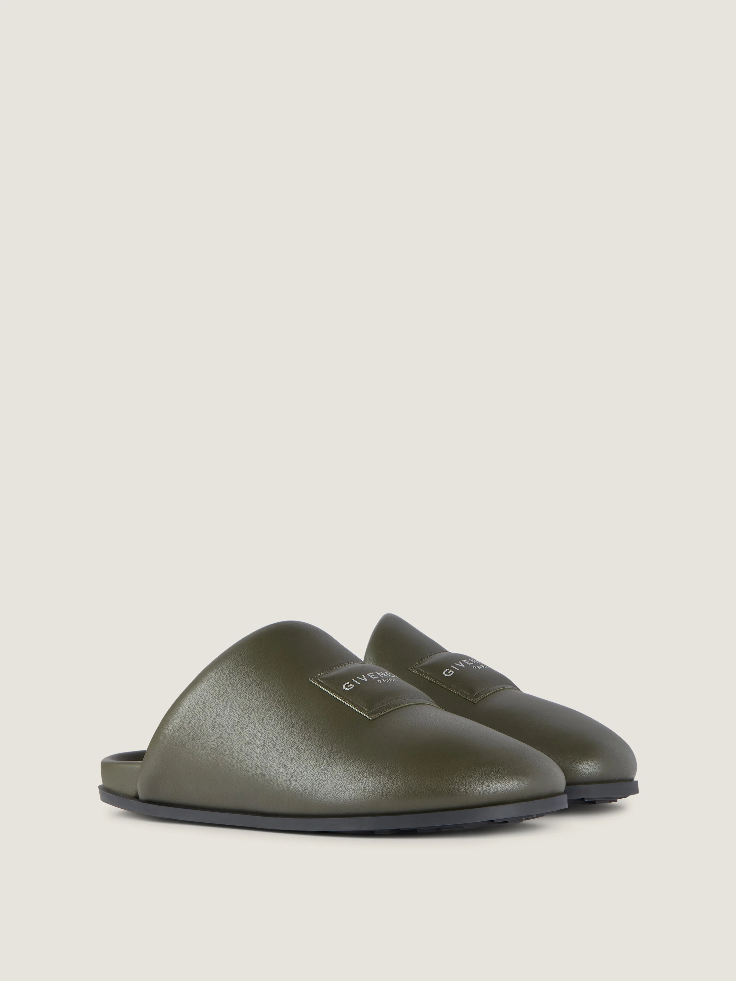 LABEL FLAT MULES IN NAPPA LEATHER - 1