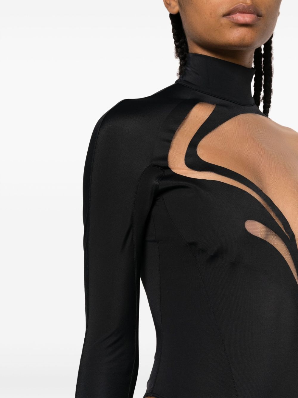 sheer-panel panelled bodysuit - 5