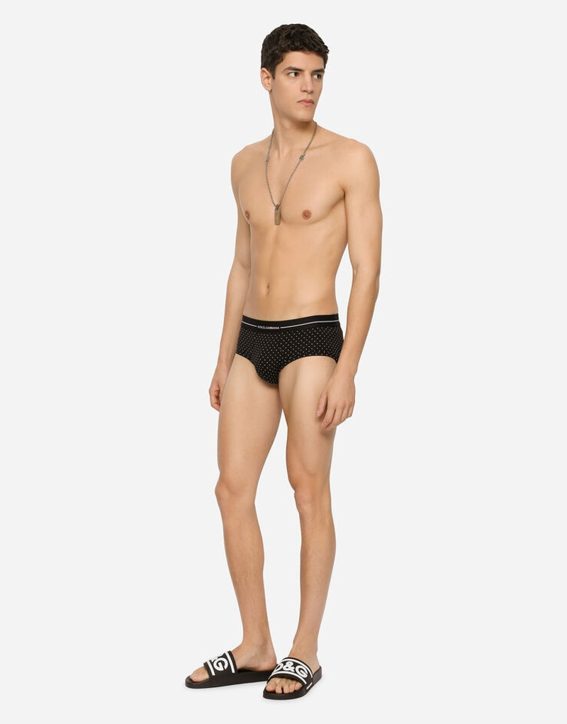 Dolce & Gabbana Two-way-stretch cotton Brando briefs with polka-dot print outlook
