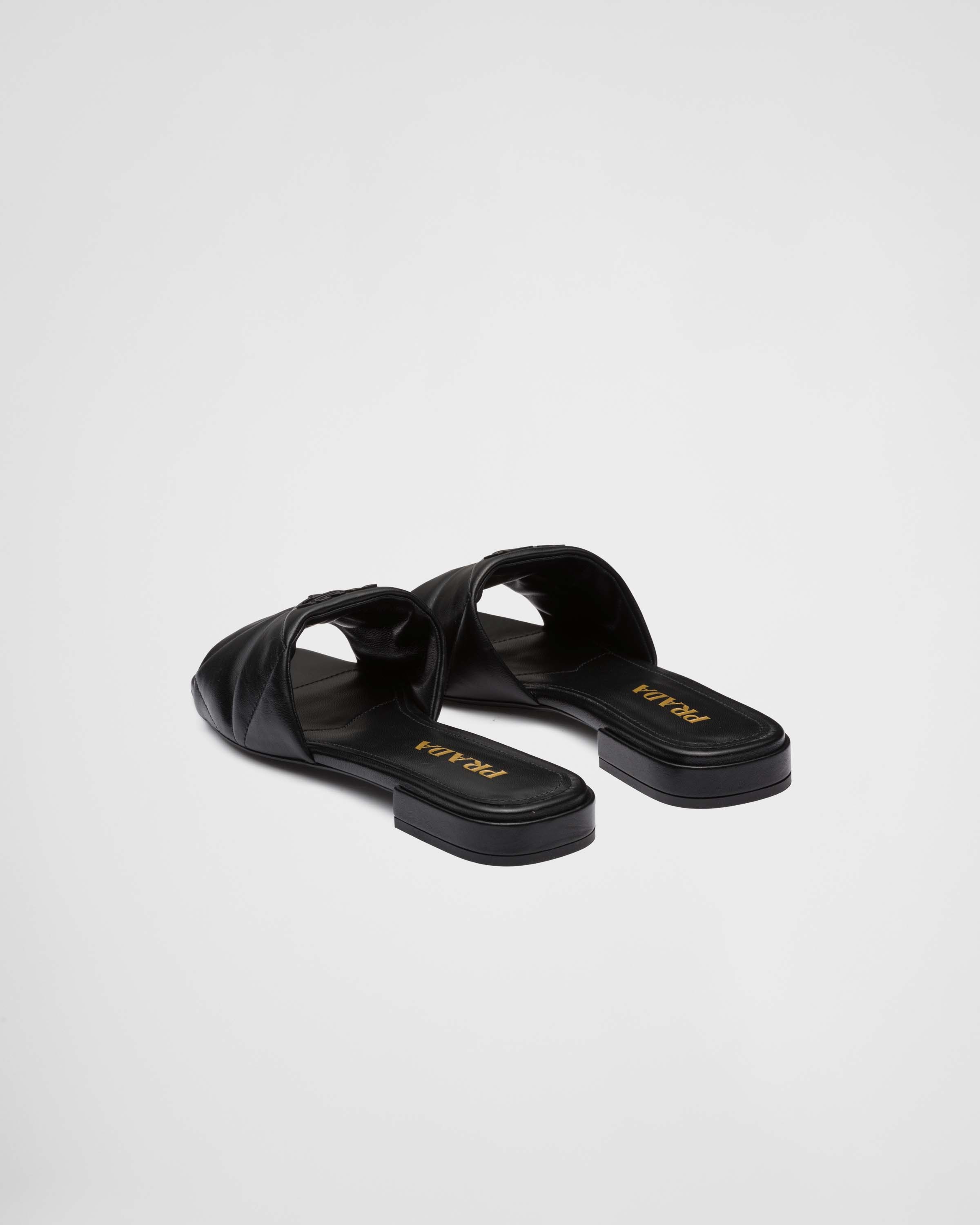 Quilted nappa leather sabots - 5