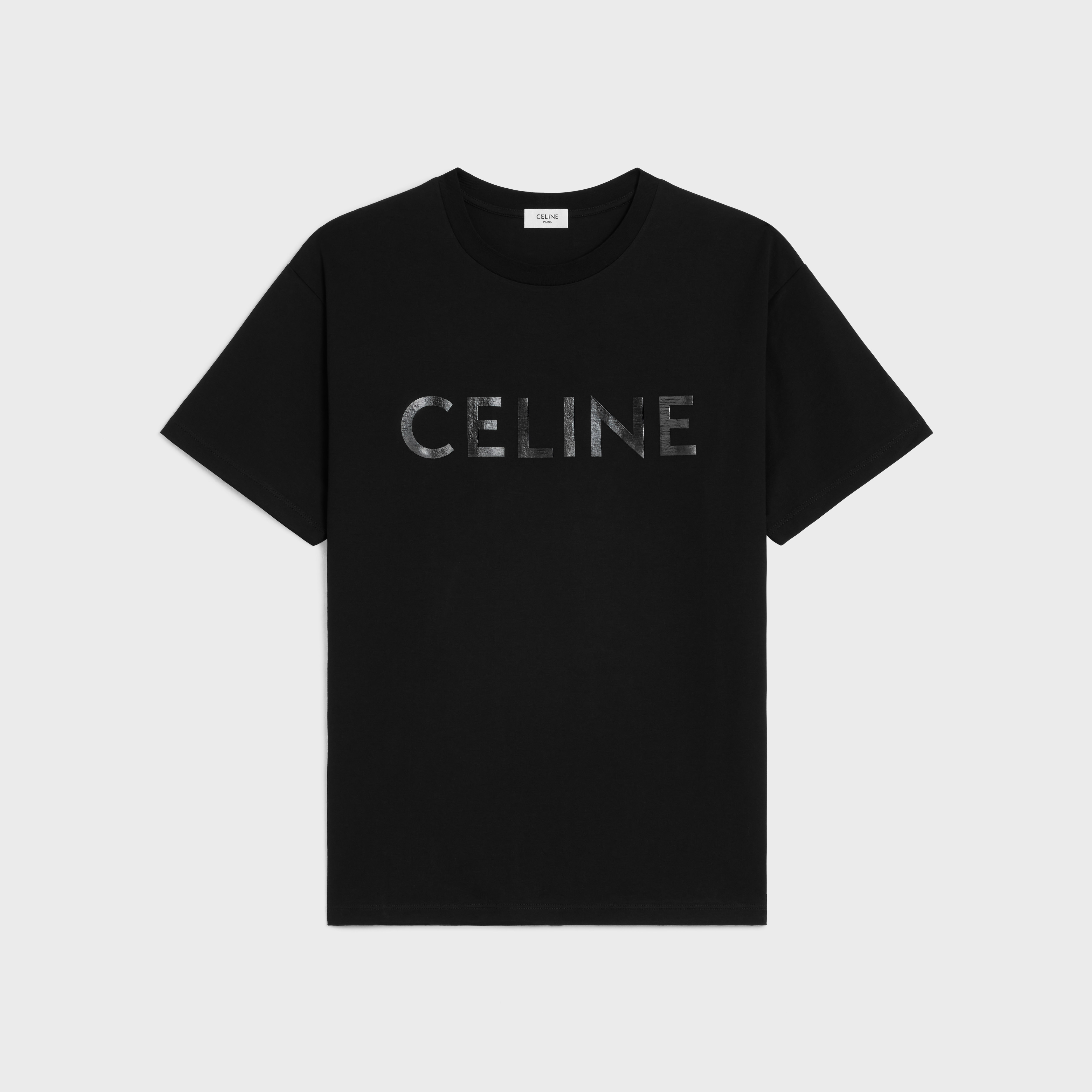 LOOSE CELINE VINYL T-SHIRT IN COTTON JERSEY - 1