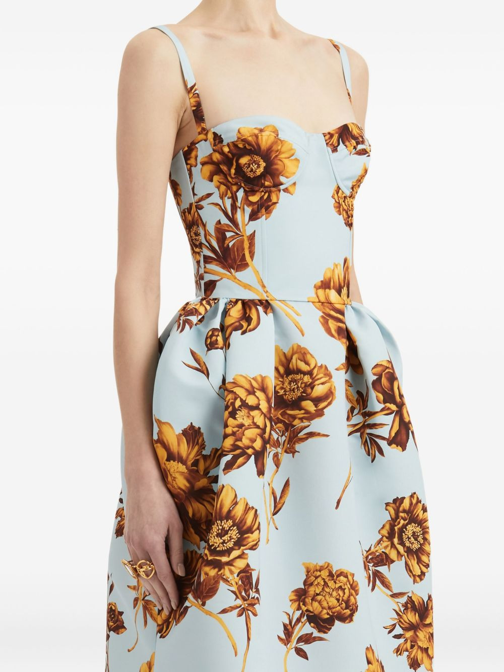 floral-print corset gown - 5