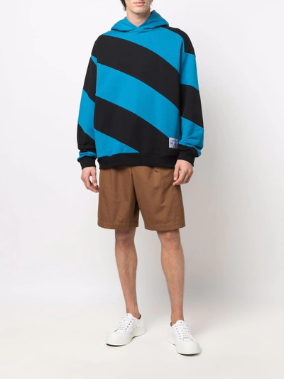 Marni diagonal stripe cotton hoodie outlook