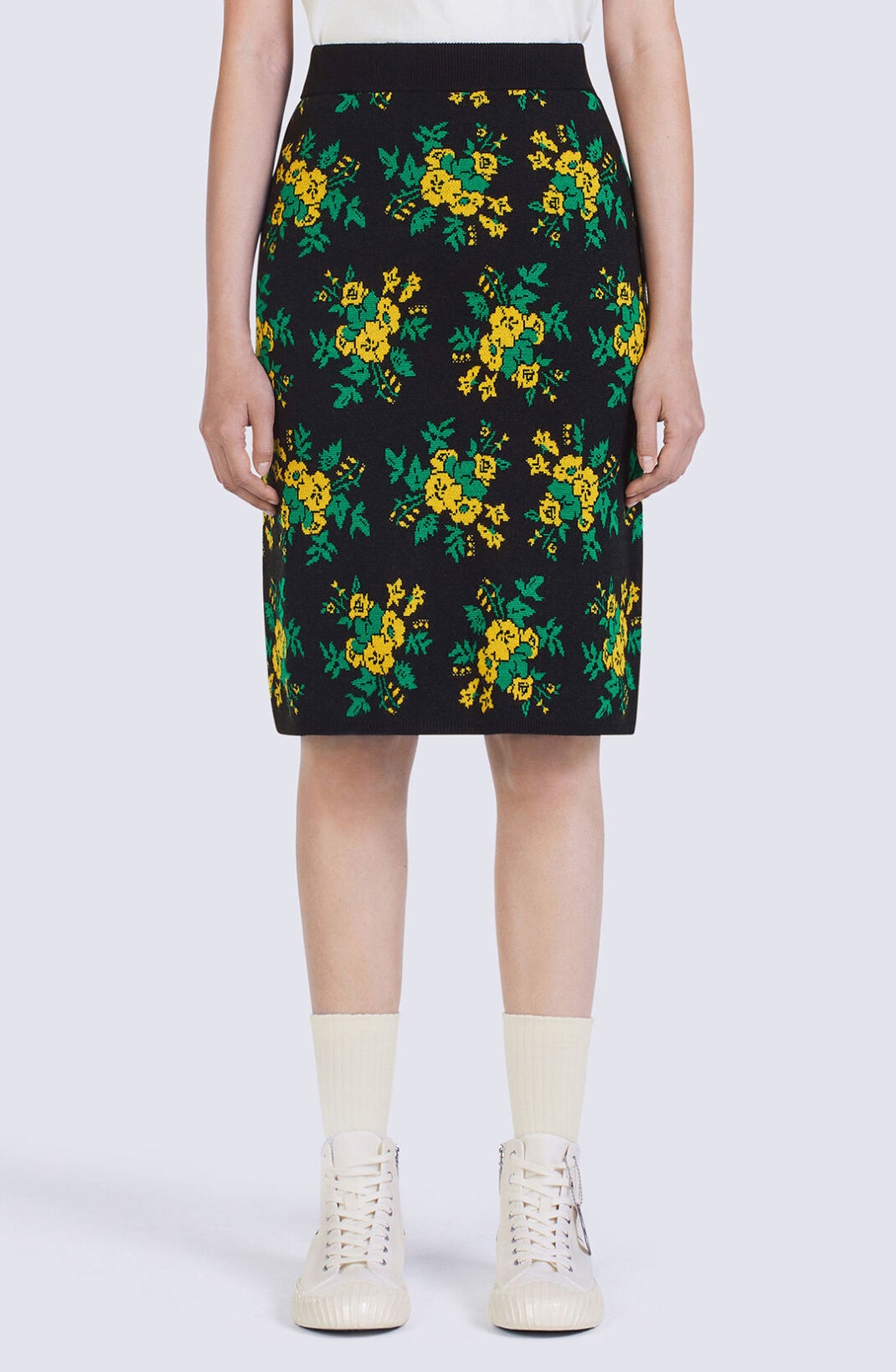 'Pop Bouquet' wool midi skirt - 4