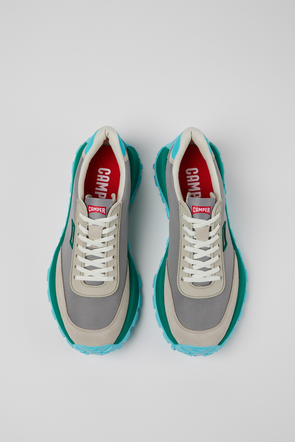 Multicolor Recycled PET and Nubuck Sneakers for Men. - 4