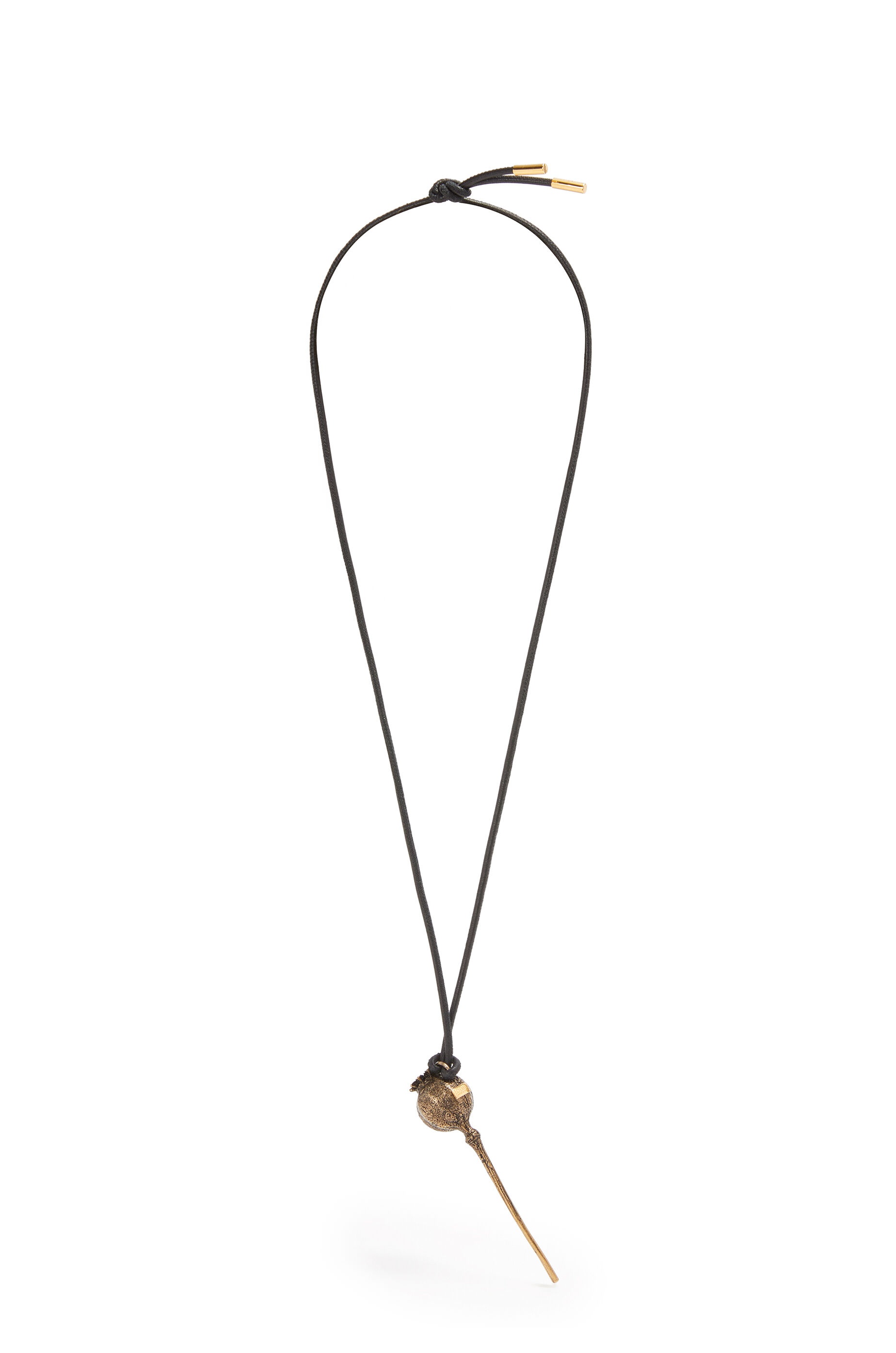 Poppy seed pendant in brass and enamel - 1