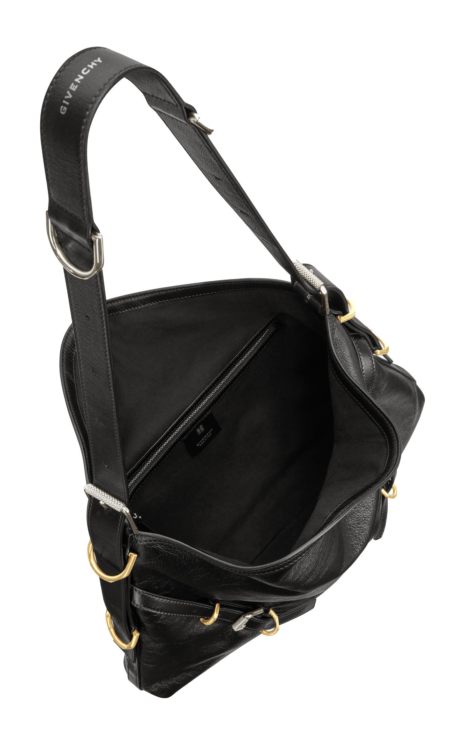 Medium Voyou Leather Hobo Bag neutral - 5