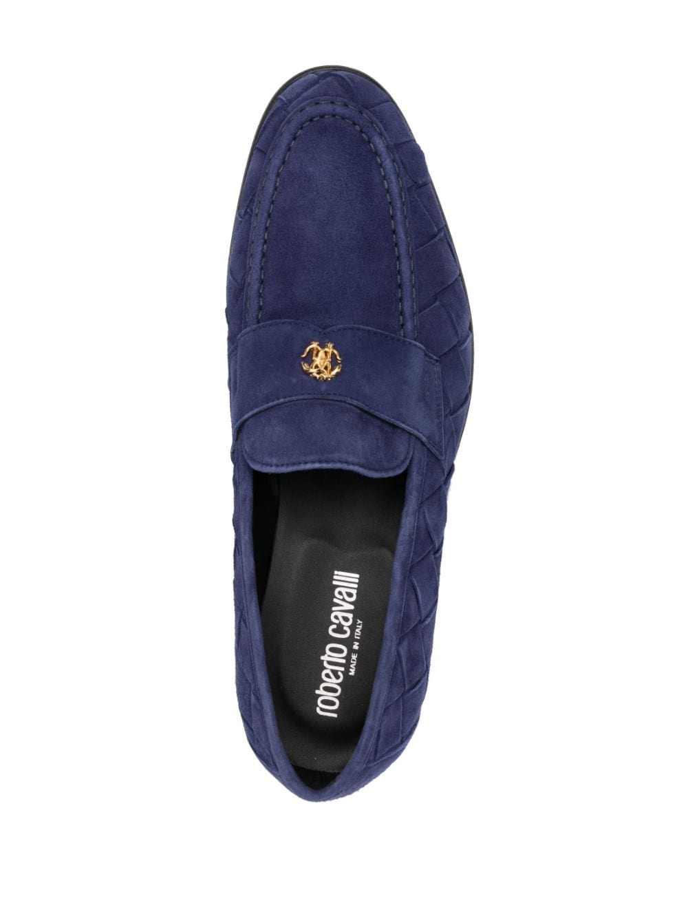 logo-plaque suede loafers - 4