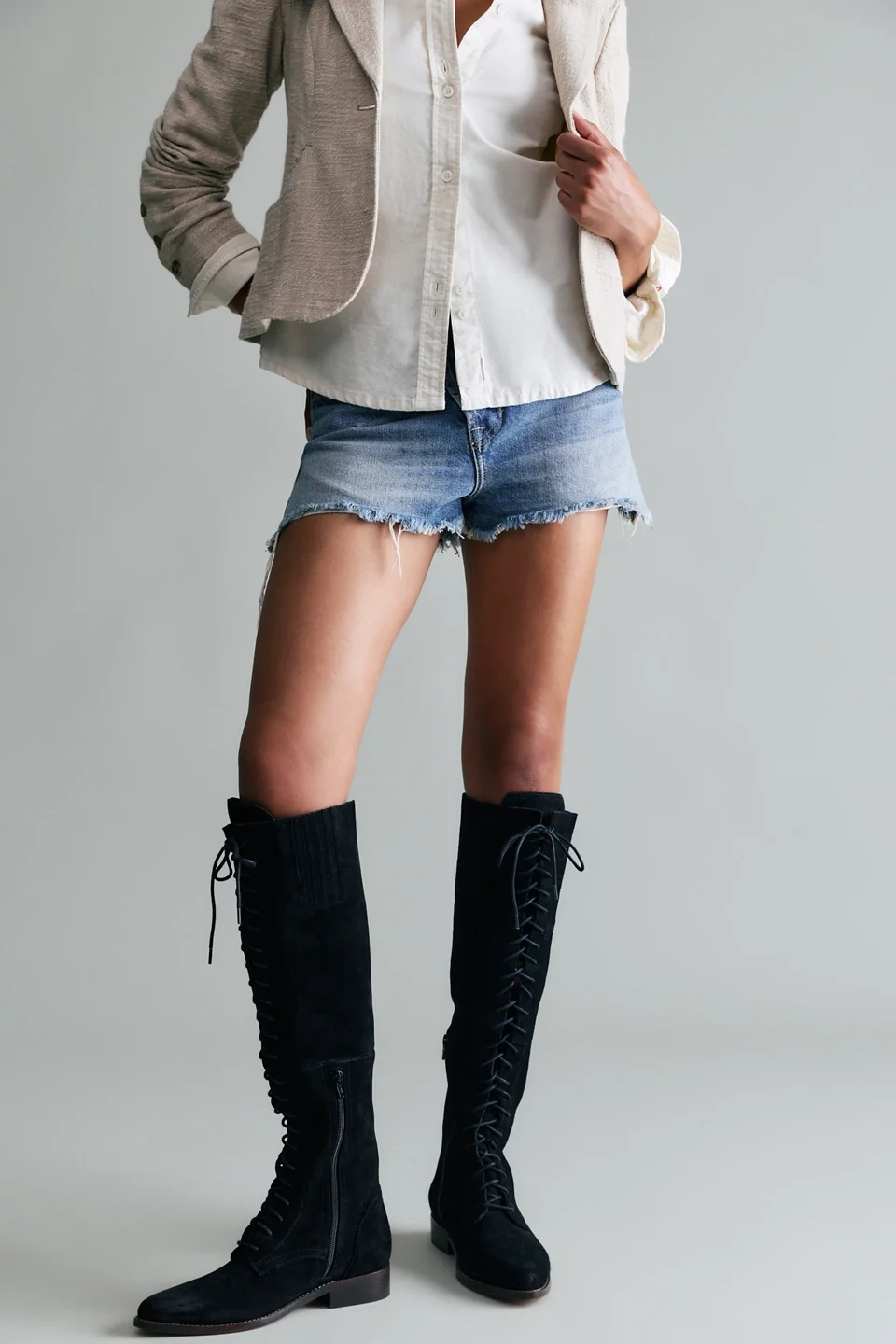 Davey Over-The-Knee Lace-Up Boots - 1