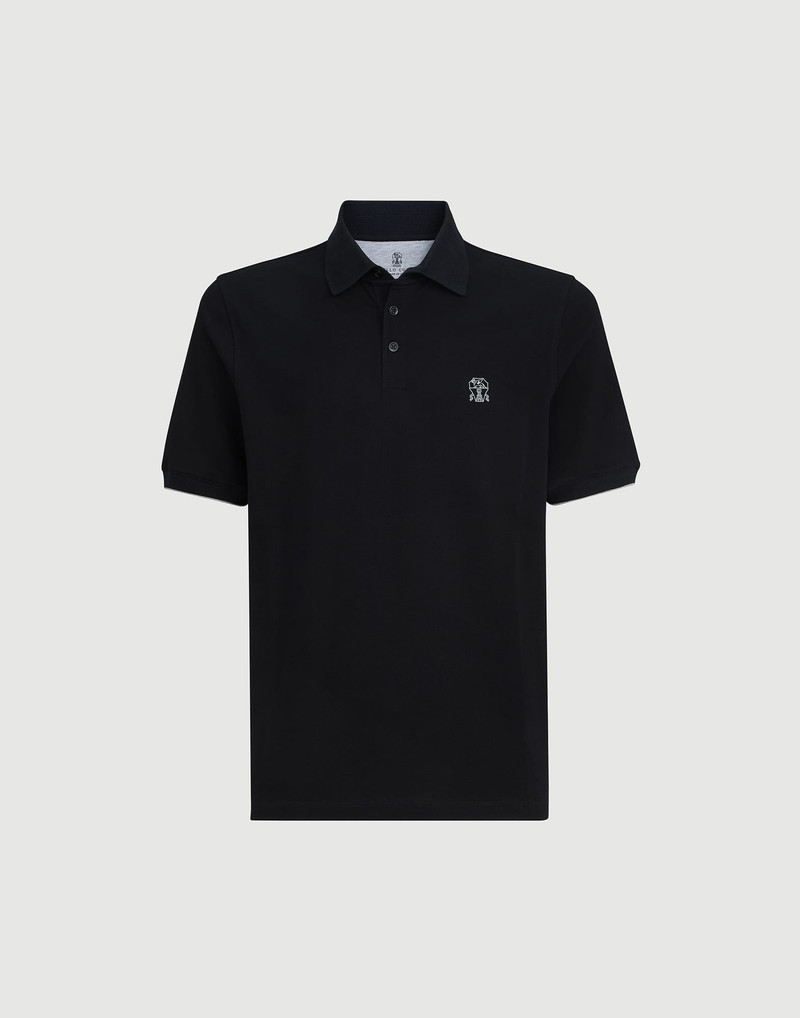 Cotton piqué polo shirt with logo 1