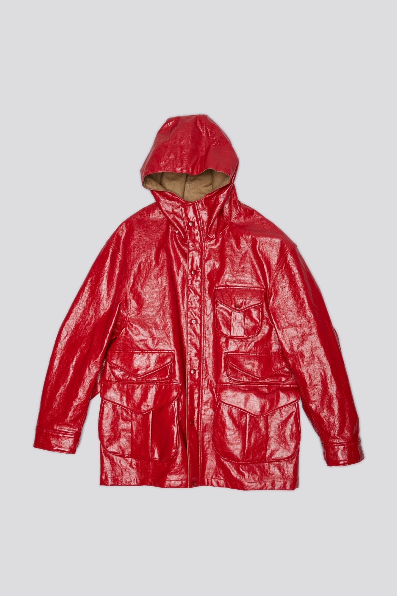 MULTIPOCKET PARKA - RED COAT - 1