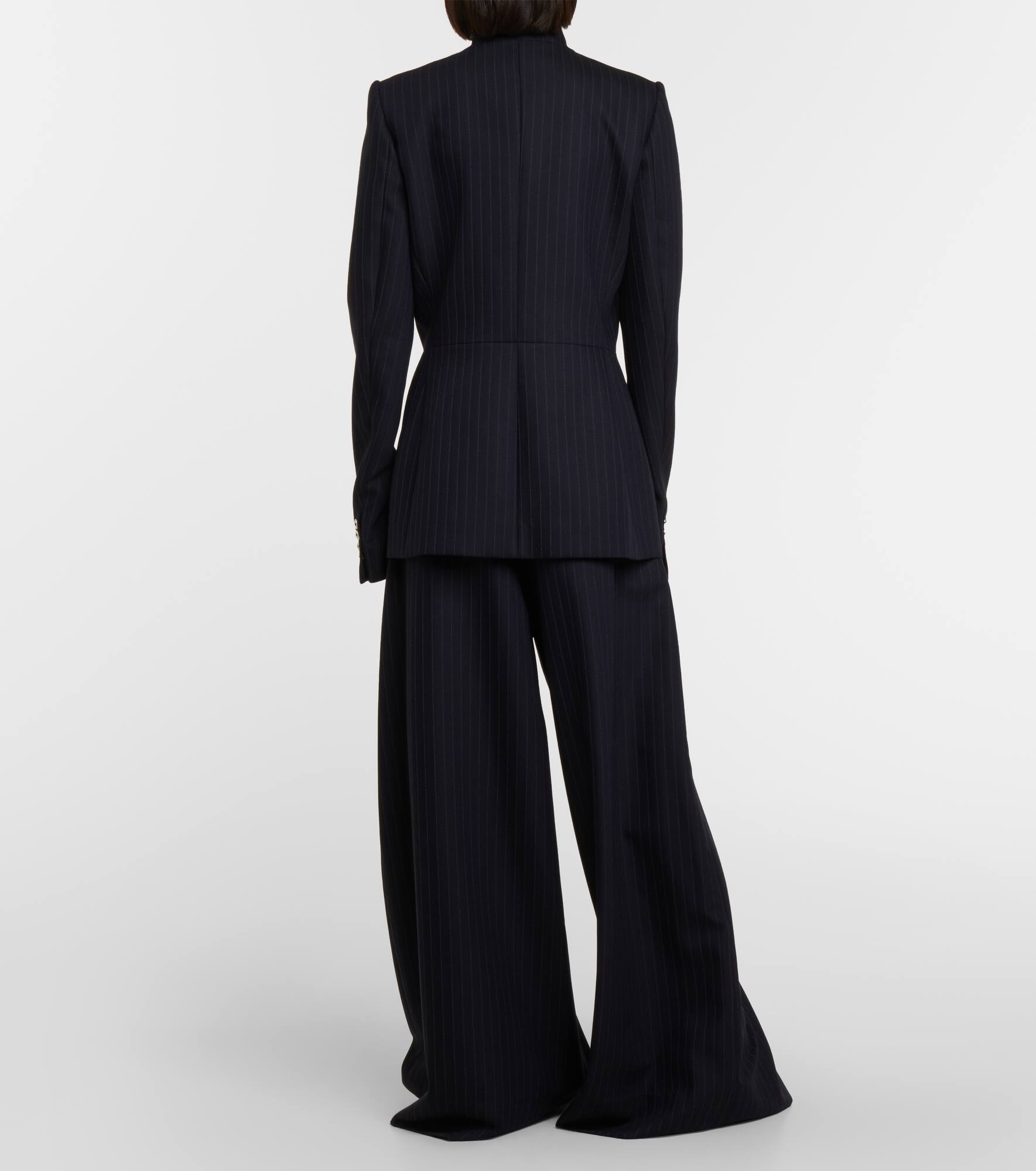Samuel chalk stripe wool-blend jacket - 3