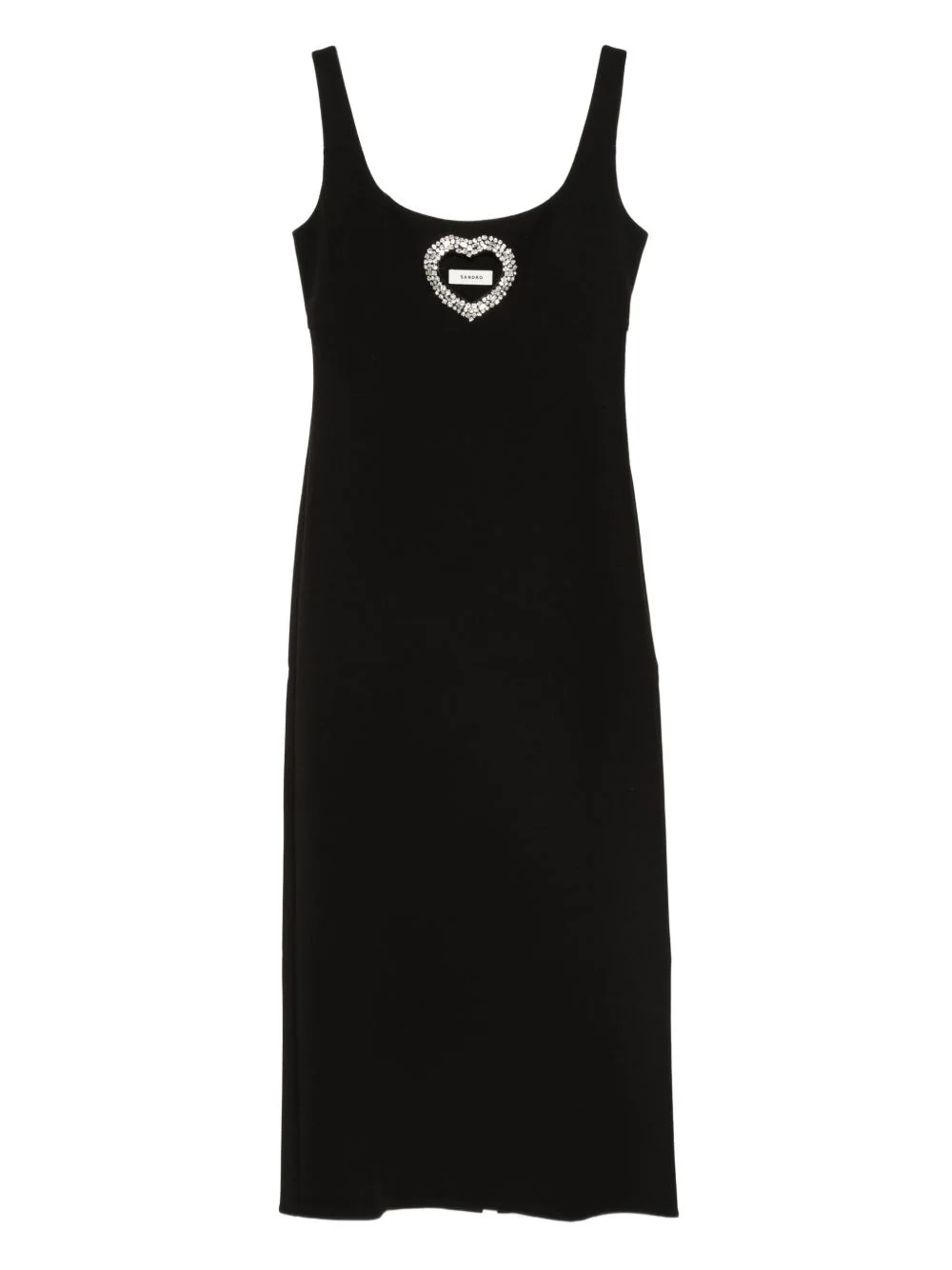 heart-embellished sleeveless midi dress - 1