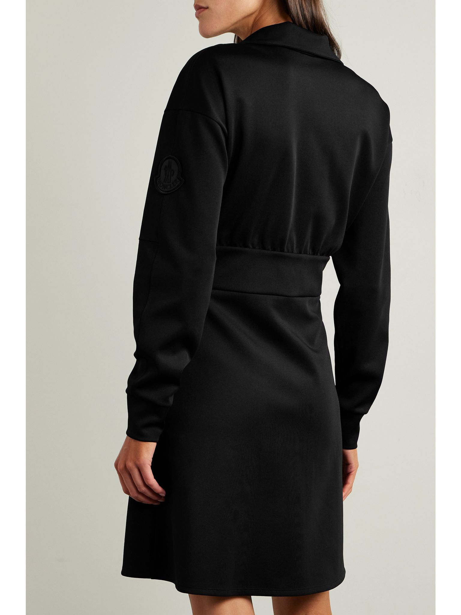 Pleated ponte mini dress Black - 3