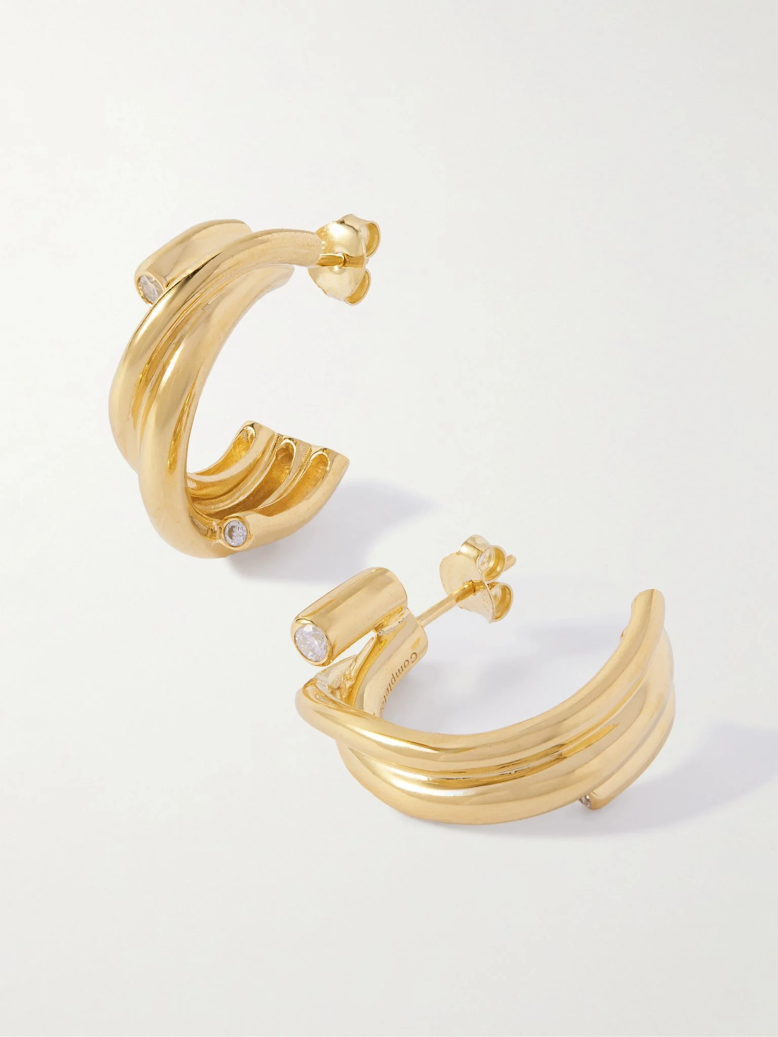 Recycled gold vermeil cubic zirconia earrings Gold - 1