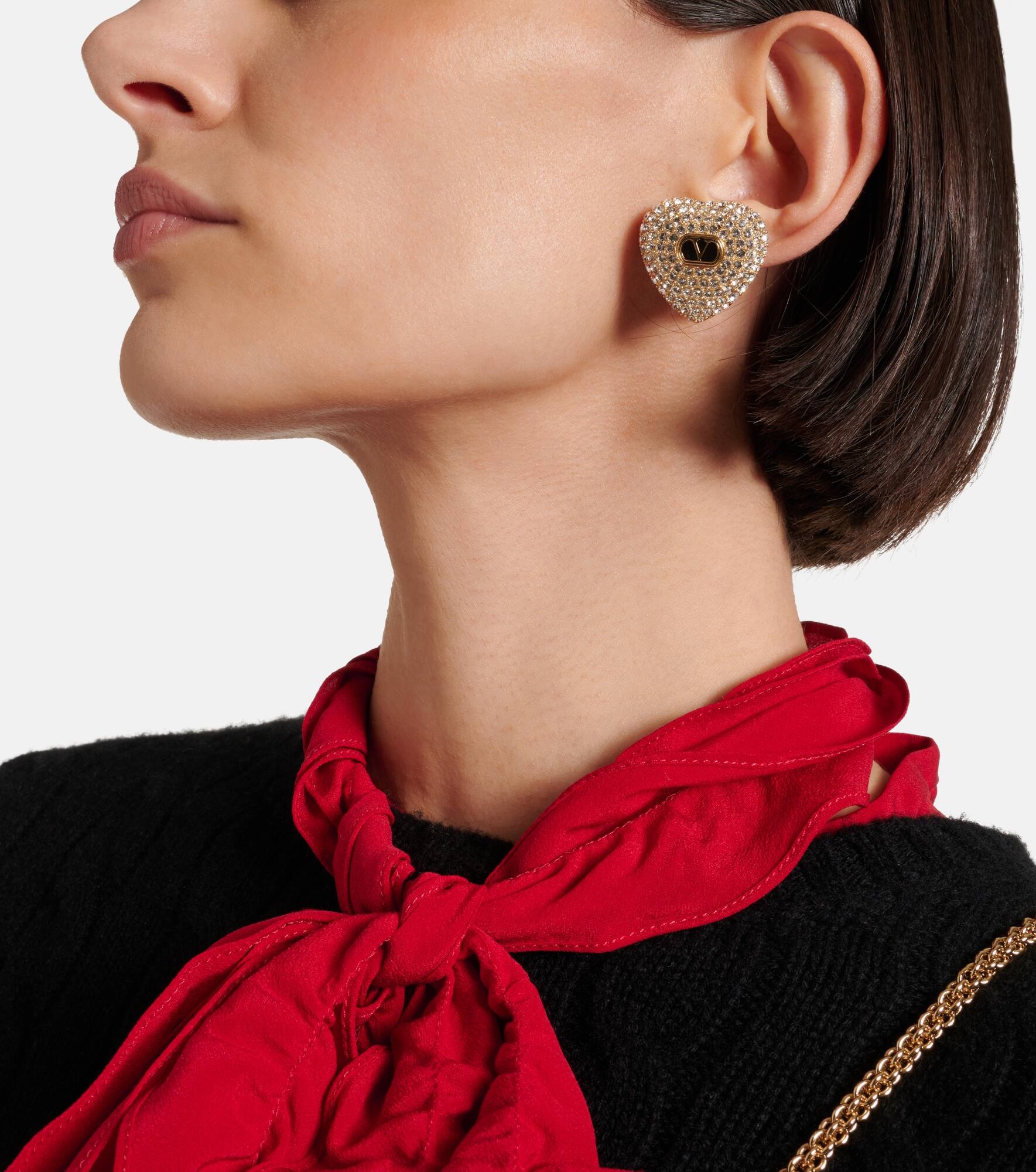Cuore XS embellished stud earrings - 3