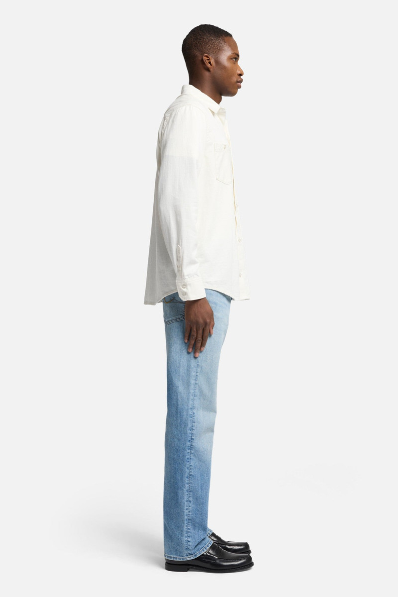 Denim Linen Overshirt in White 6