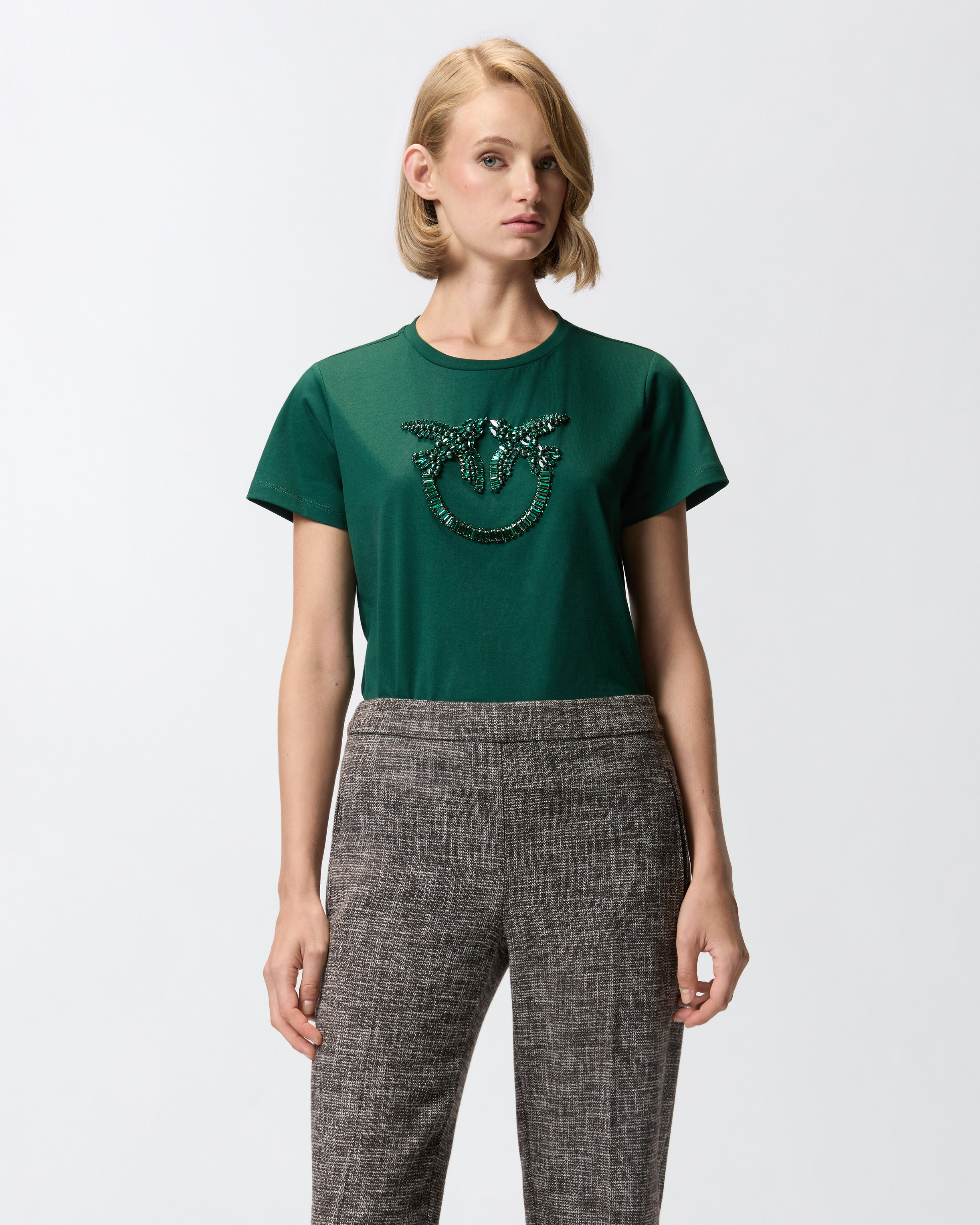 T-SHIRT WITH DECORATED LOVE BIRDS LOGO - 2