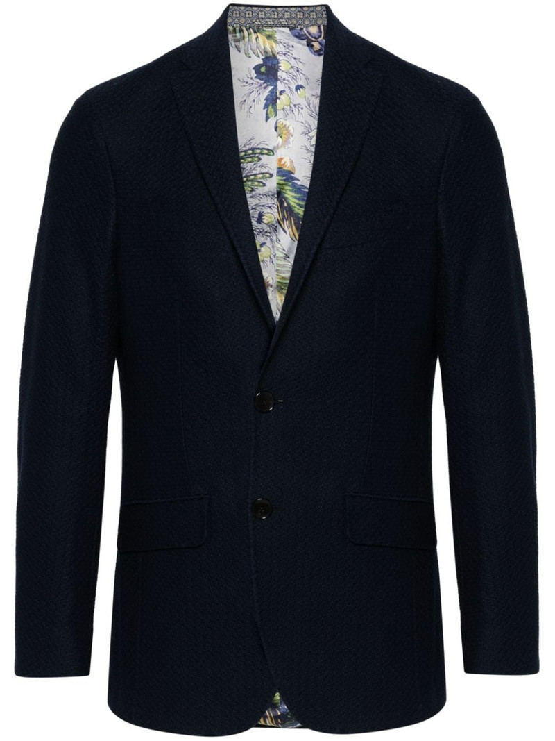 patterned-jacquard single-breasted blazer 1