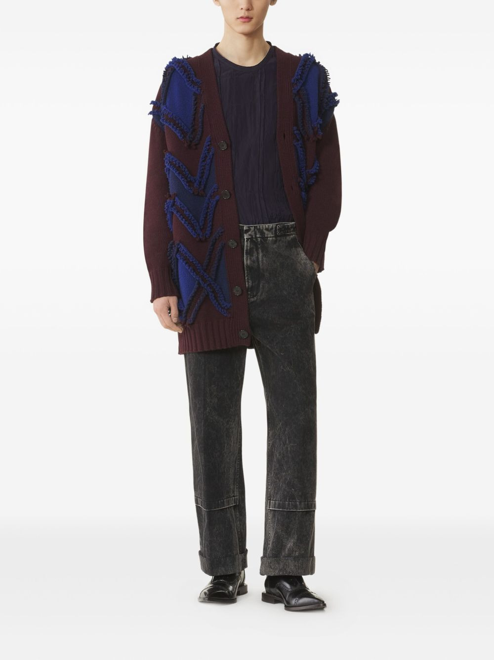 patterned-jacquard cardigan - 2