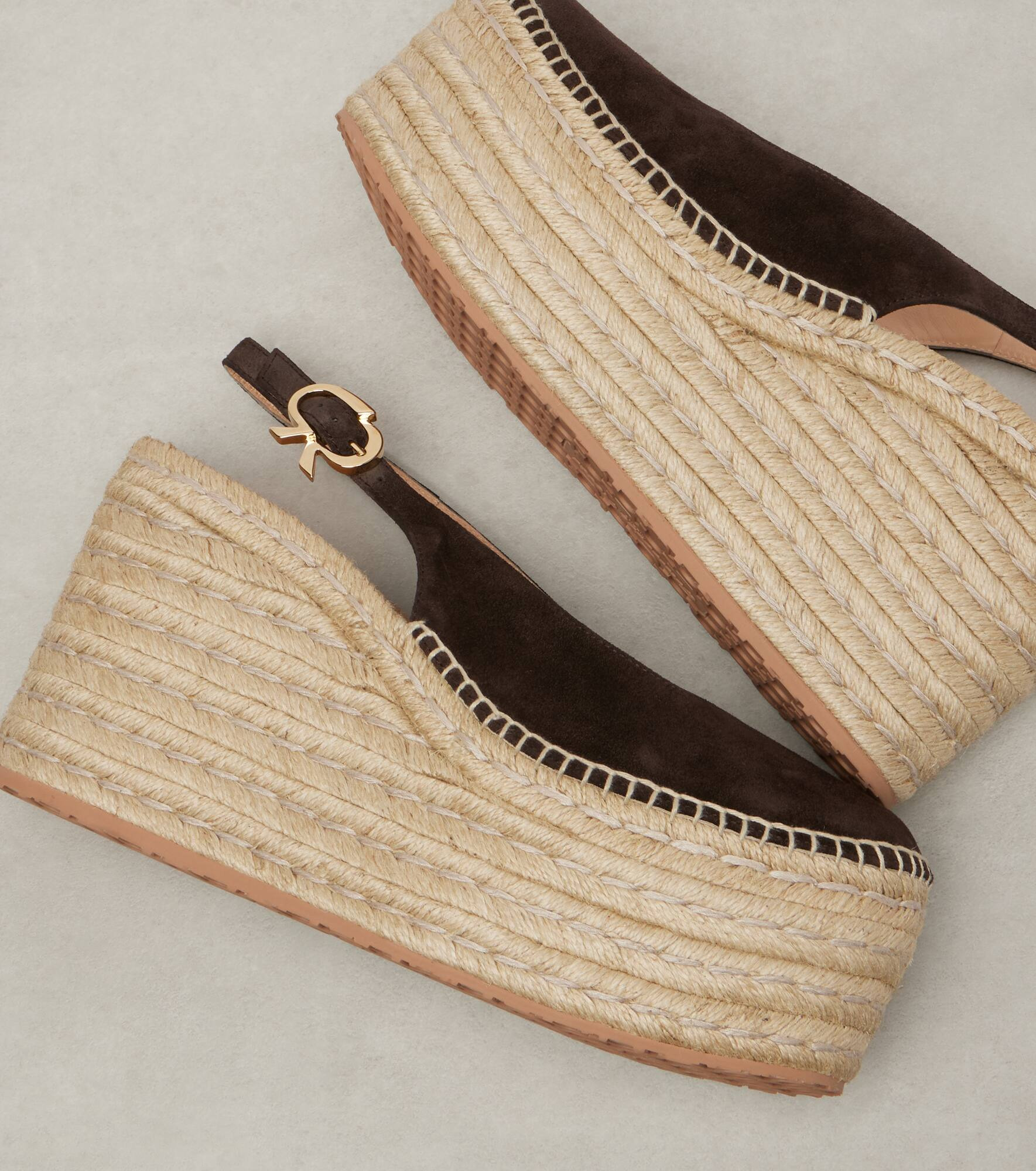 Suede slingback espadrille wedges - 5