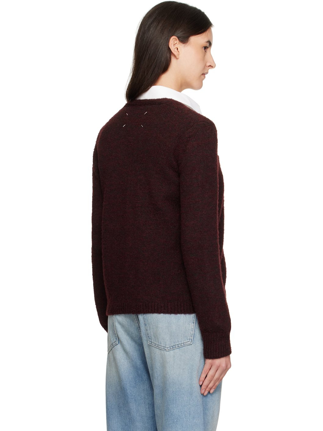 Burgundy Wool Cardigan - 3