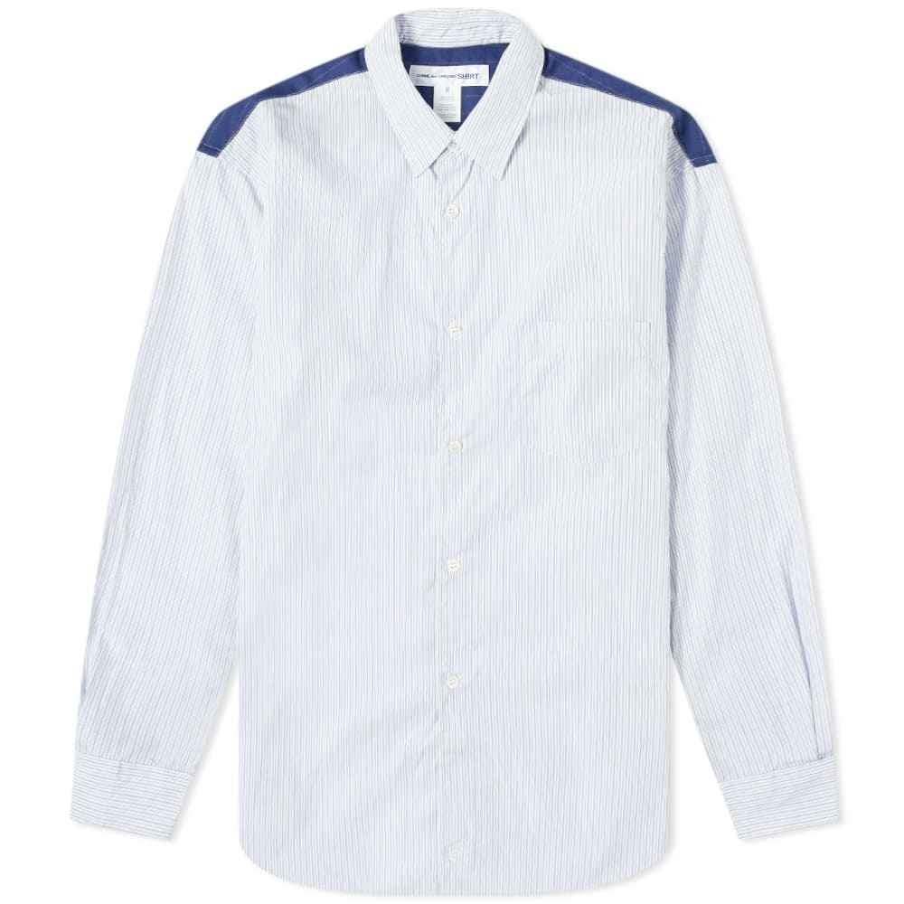 Comme des Garcons SHIRT Contrast Panel Striped Shirt - 1