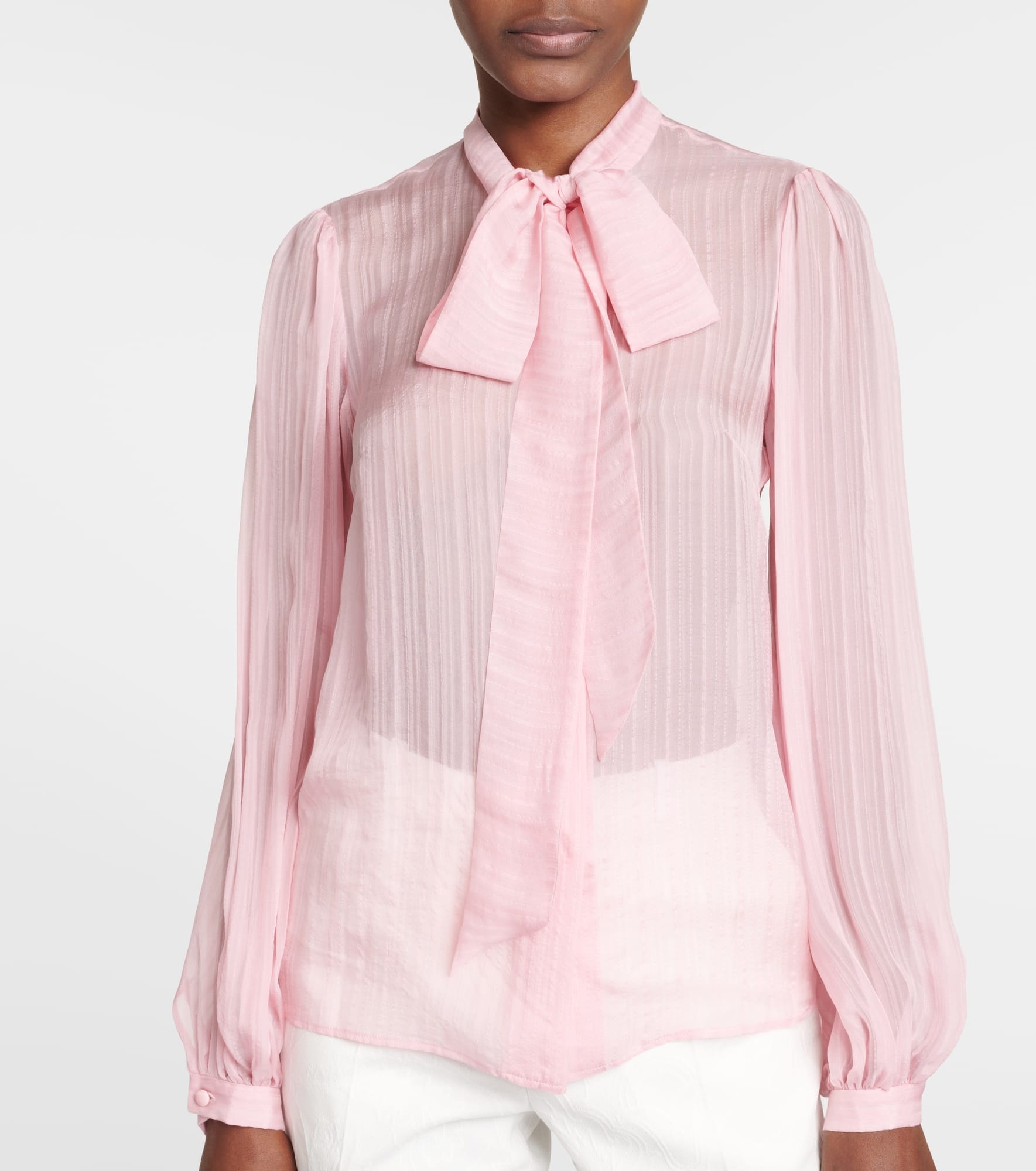 Bow-detail silk blouse - 6