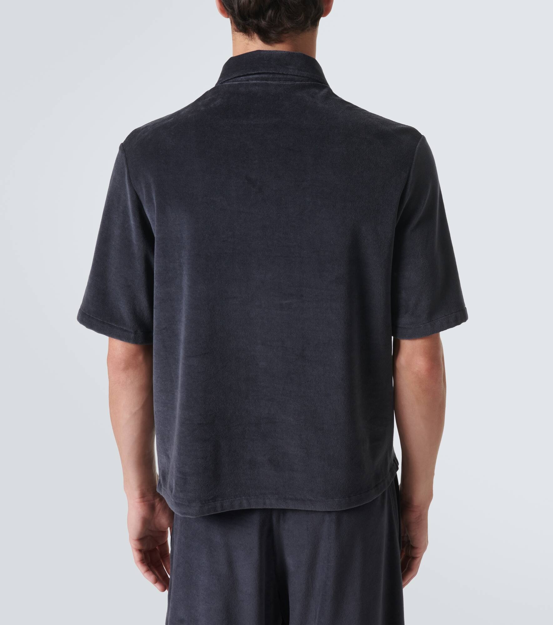 Murano cotton and silk velour polo shirt - 4