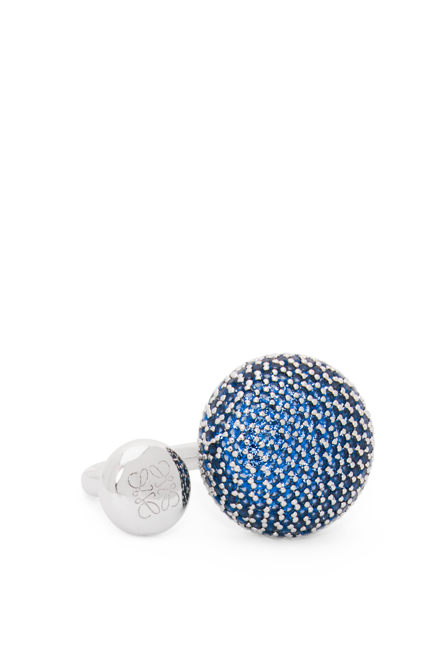 Anagram Pebble ring in sterling silver and crystals - 4