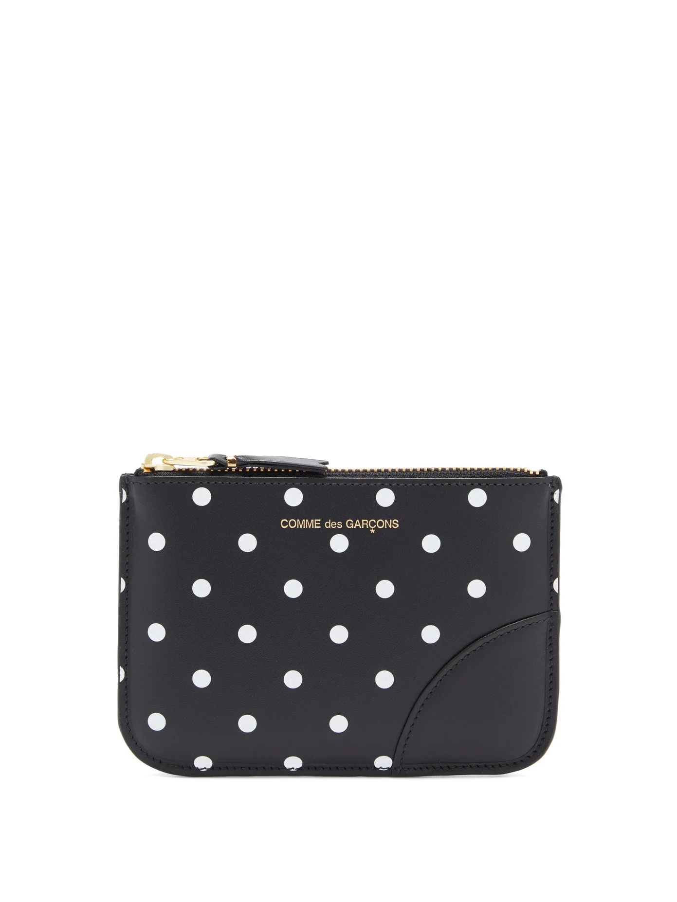 Polka dot-print mini leather coin purse - 1