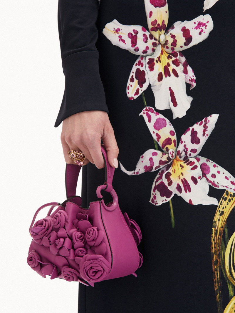 Oscar de la Renta NANO FLORAL APPLIQUÉ O HANDLE BAG outlook