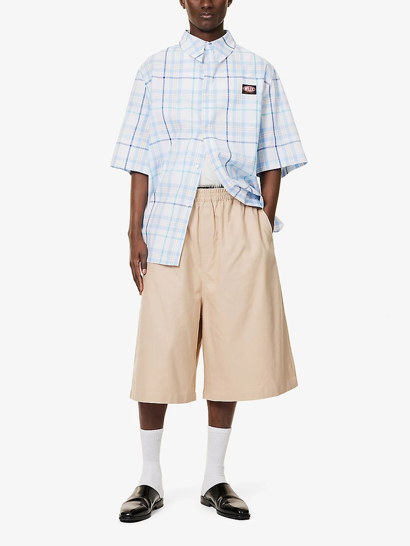 WILLY CHAVARRIA Plaid Hacienda check-print oversized cotton shirt outlook