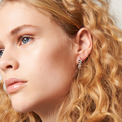 Miu Miu Metal earrings with artificial crystals outlook