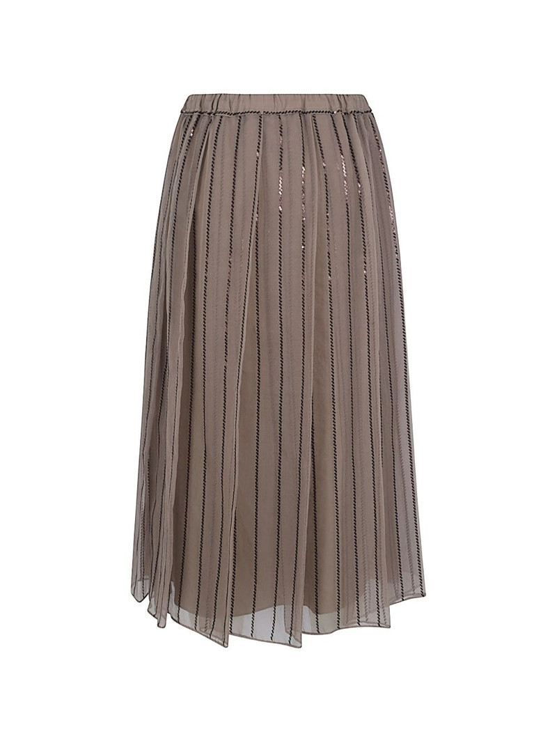 Brunello Cucinelli striped midi skirt outlook