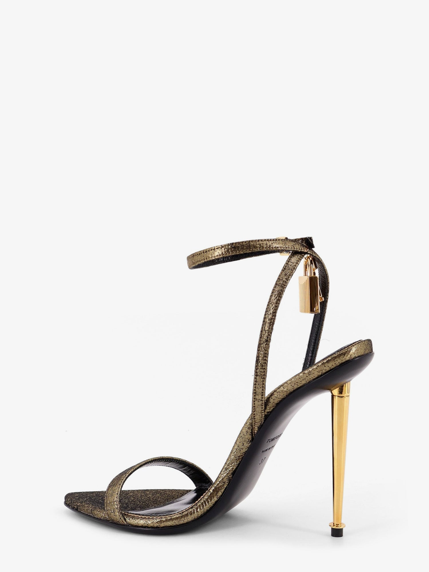 Tom Ford Laminated Leather Sandals With Logoed Padlock - 3