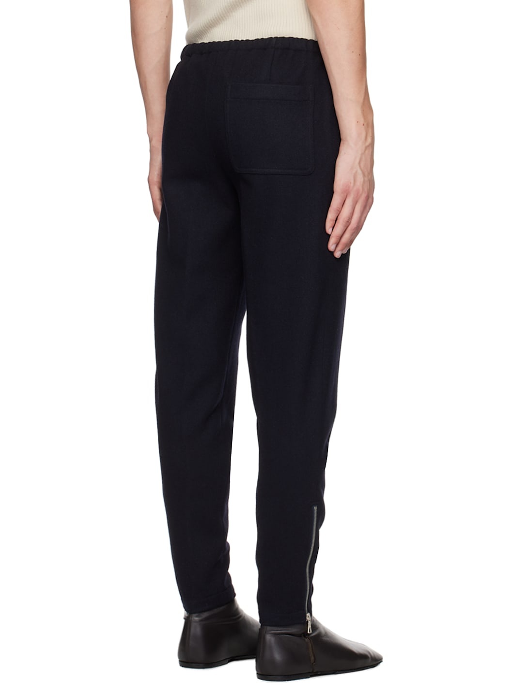 Navy Drawstring Trousers - 3