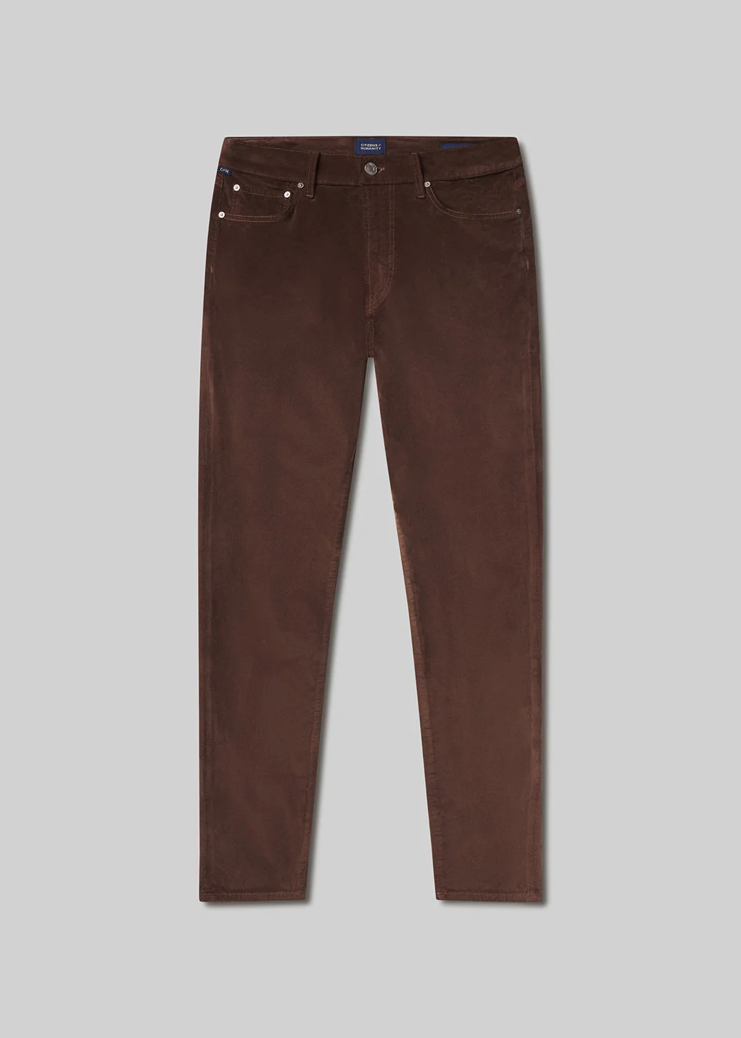 Elijah Straight Velvet In Brown - 1