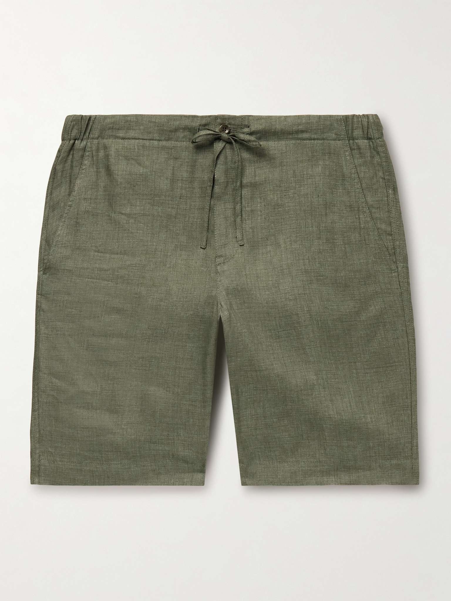Straight-Leg Linen Drawstring Bermuda Shorts - 1