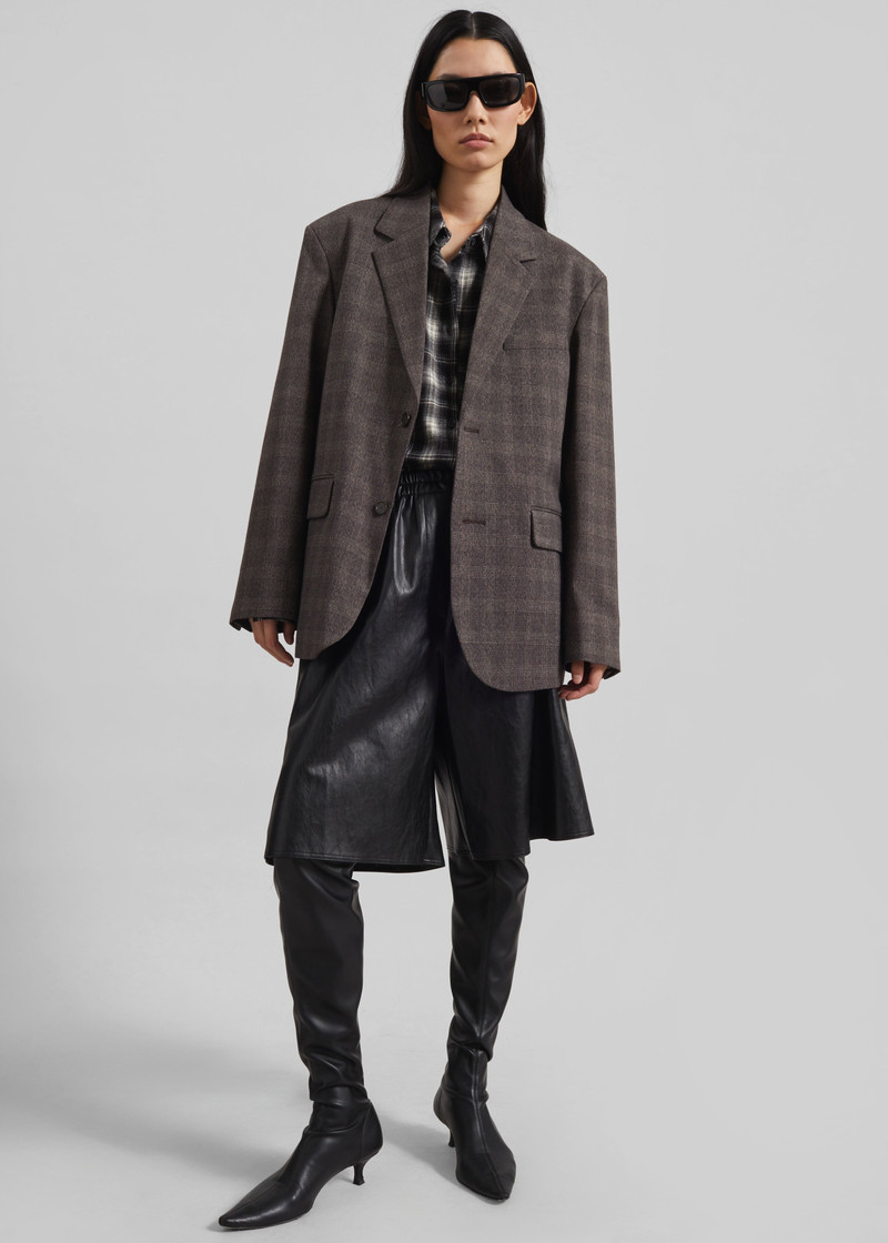 Ellory Padded Blazer - Brown Glen Plaid 6