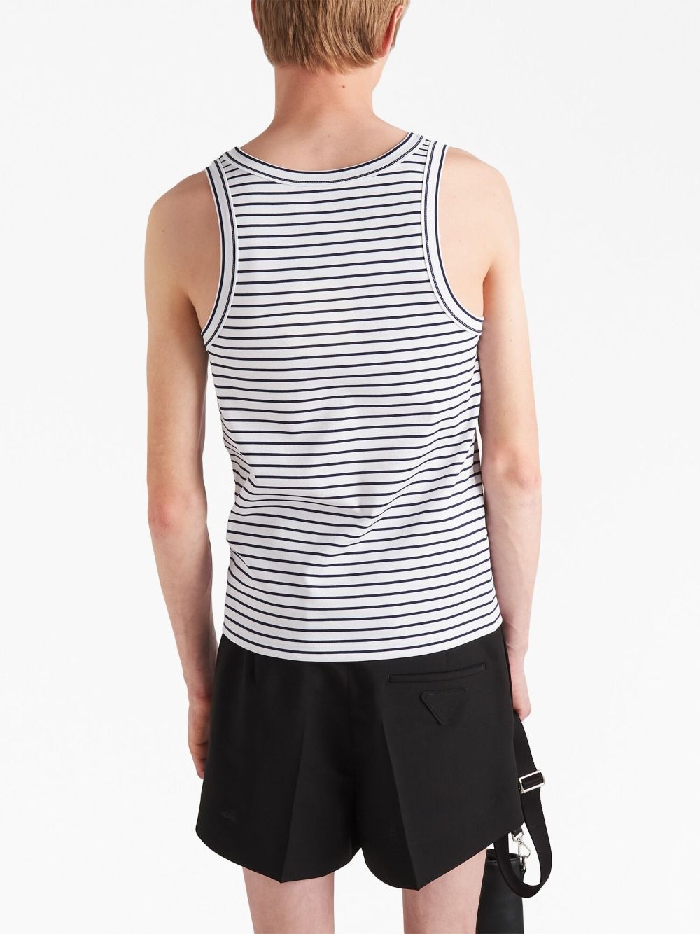 triangle-logo striped tank top - 3