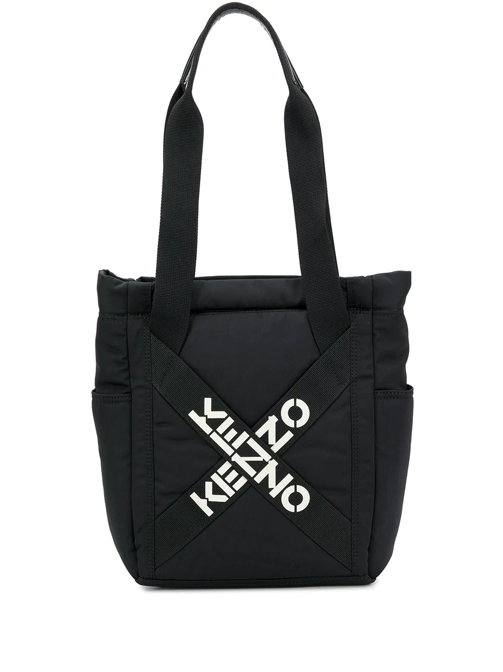 logo print padded tote bag - 1