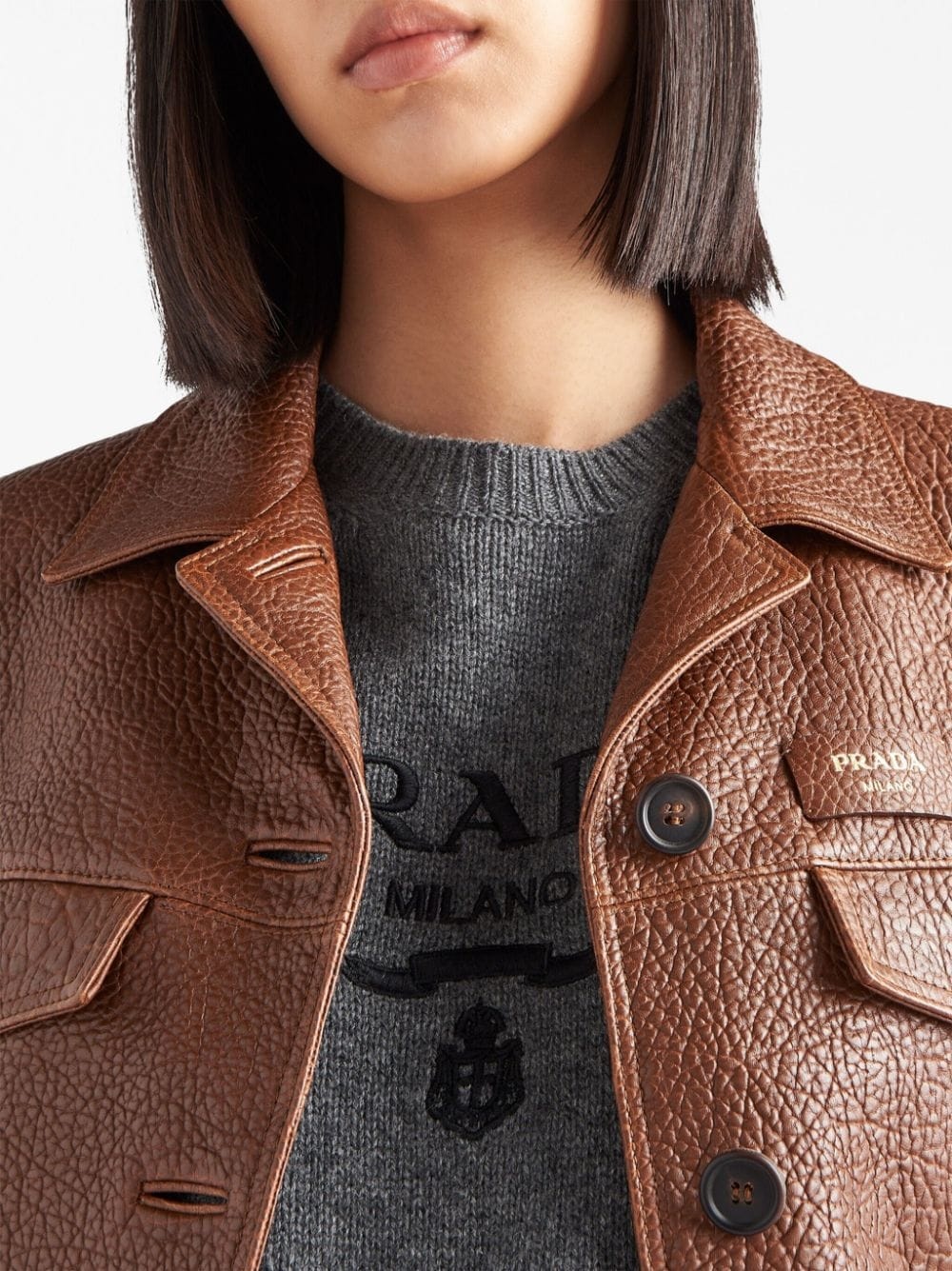 logo-embroidered knit top - 5