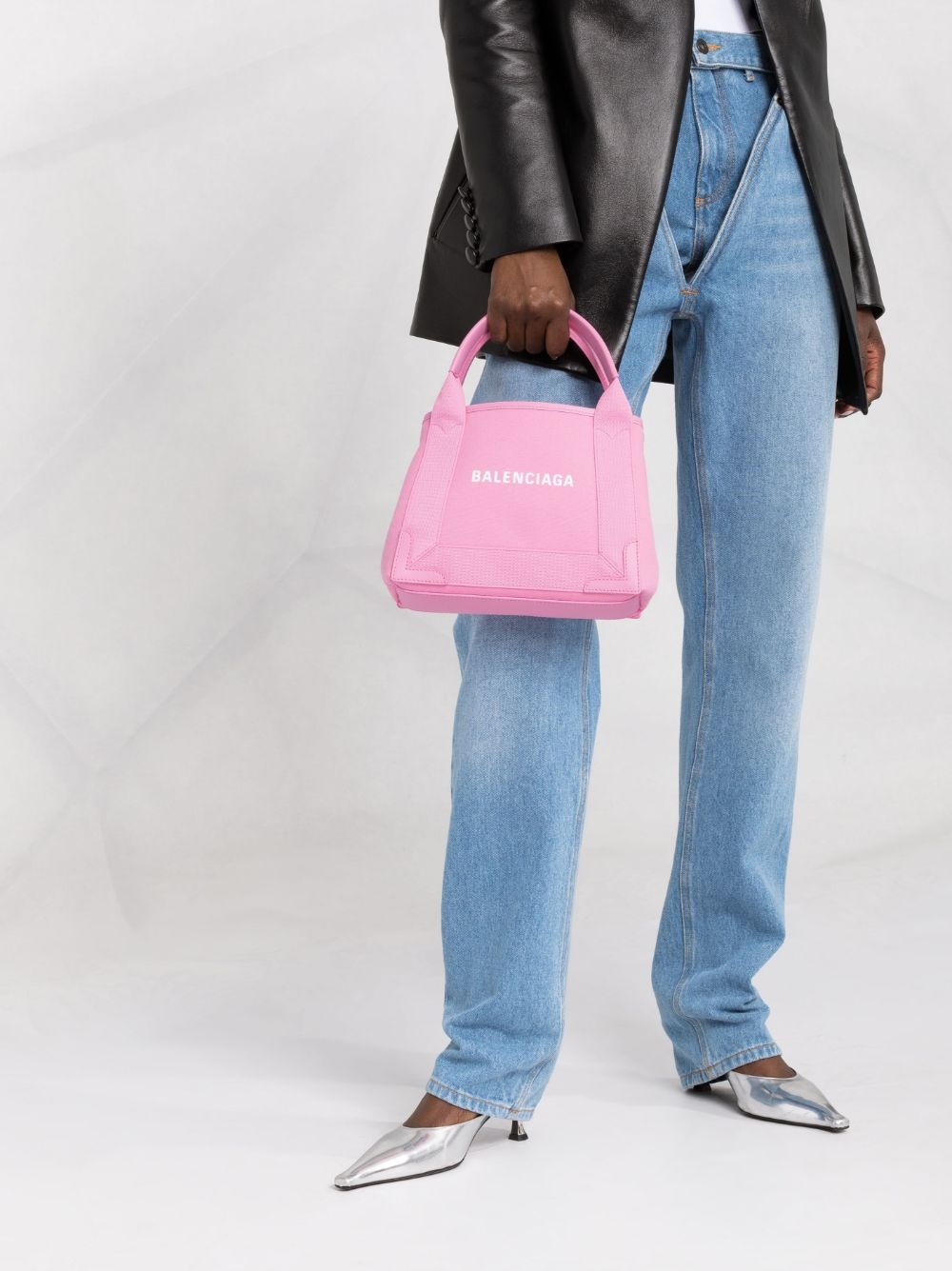 logo-print canvas tote - 3