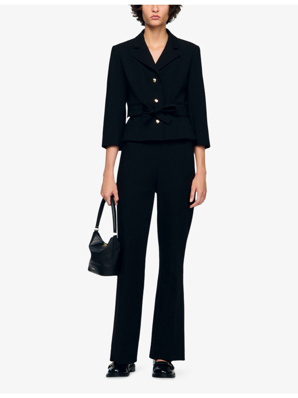 Button-Embellished Wide-Leg High-Rise Stretch-Woven Trousers - 2