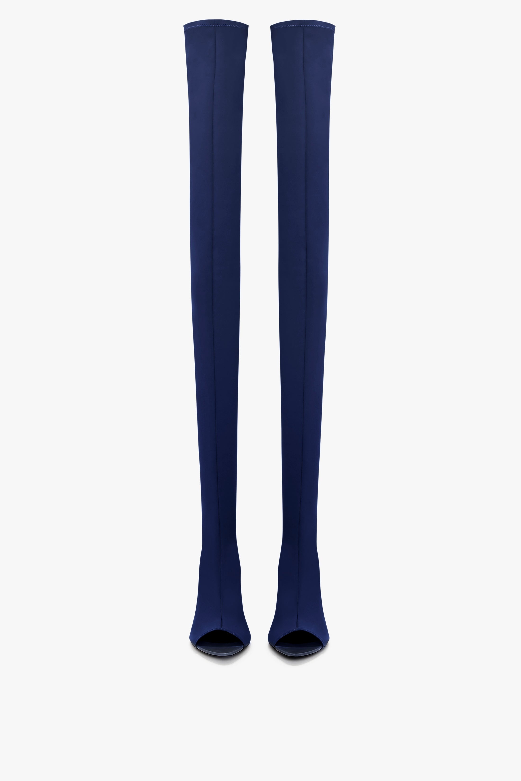 Peep Toe Stretch Jersey Boot In Ultraviolet - 4