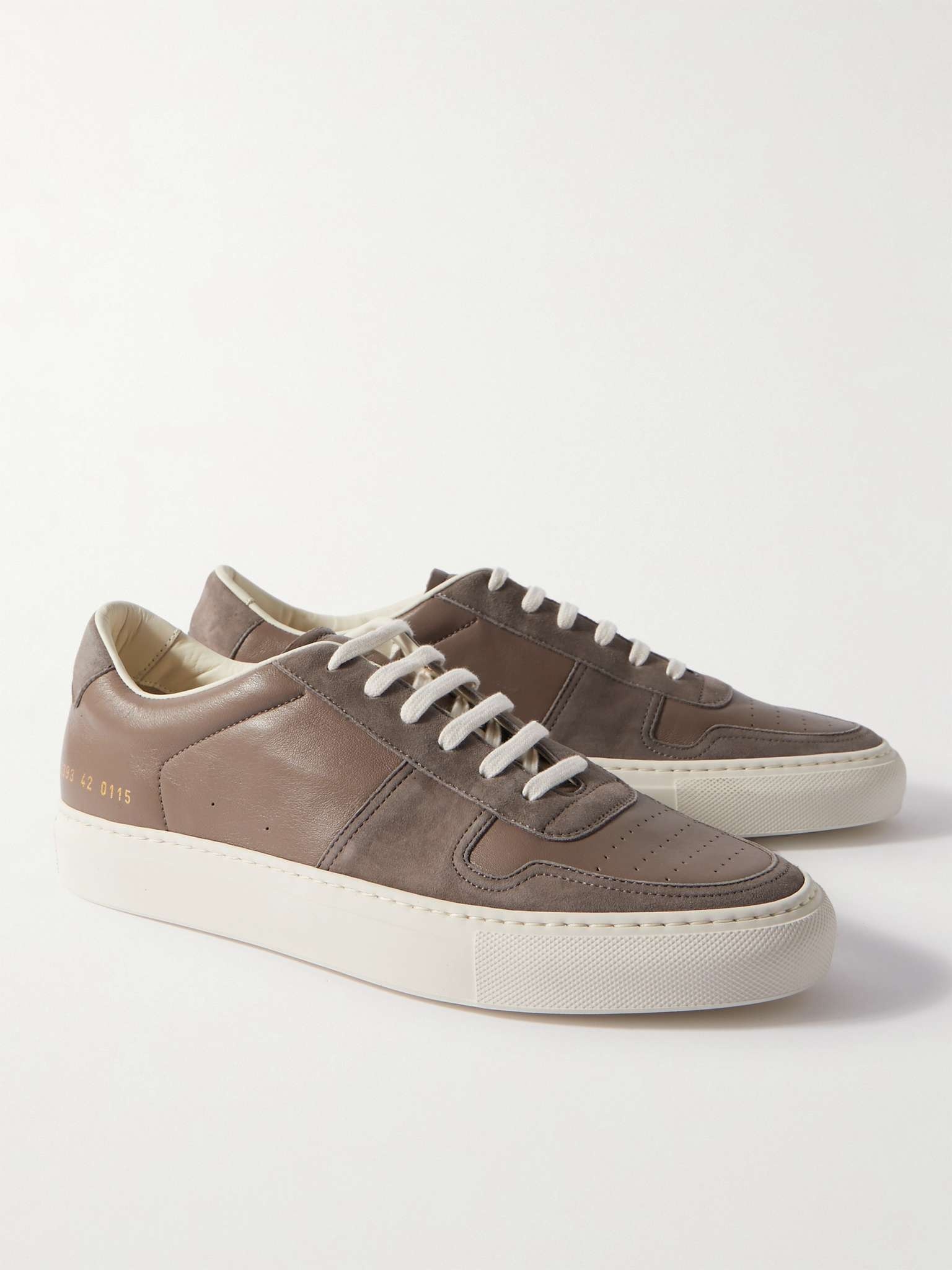 BBall Suede-Trimmed Leather Sneakers - 4