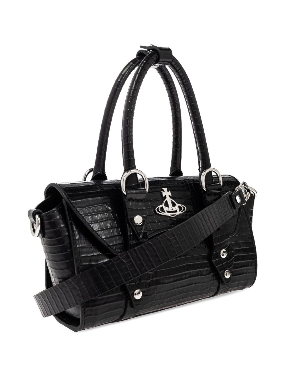 croc-embossed tote bag - 4