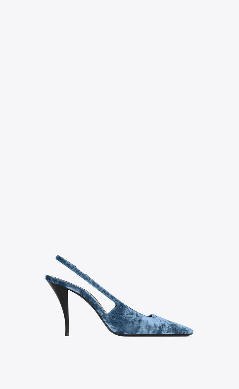 blade slingback pumps in velvet - 1