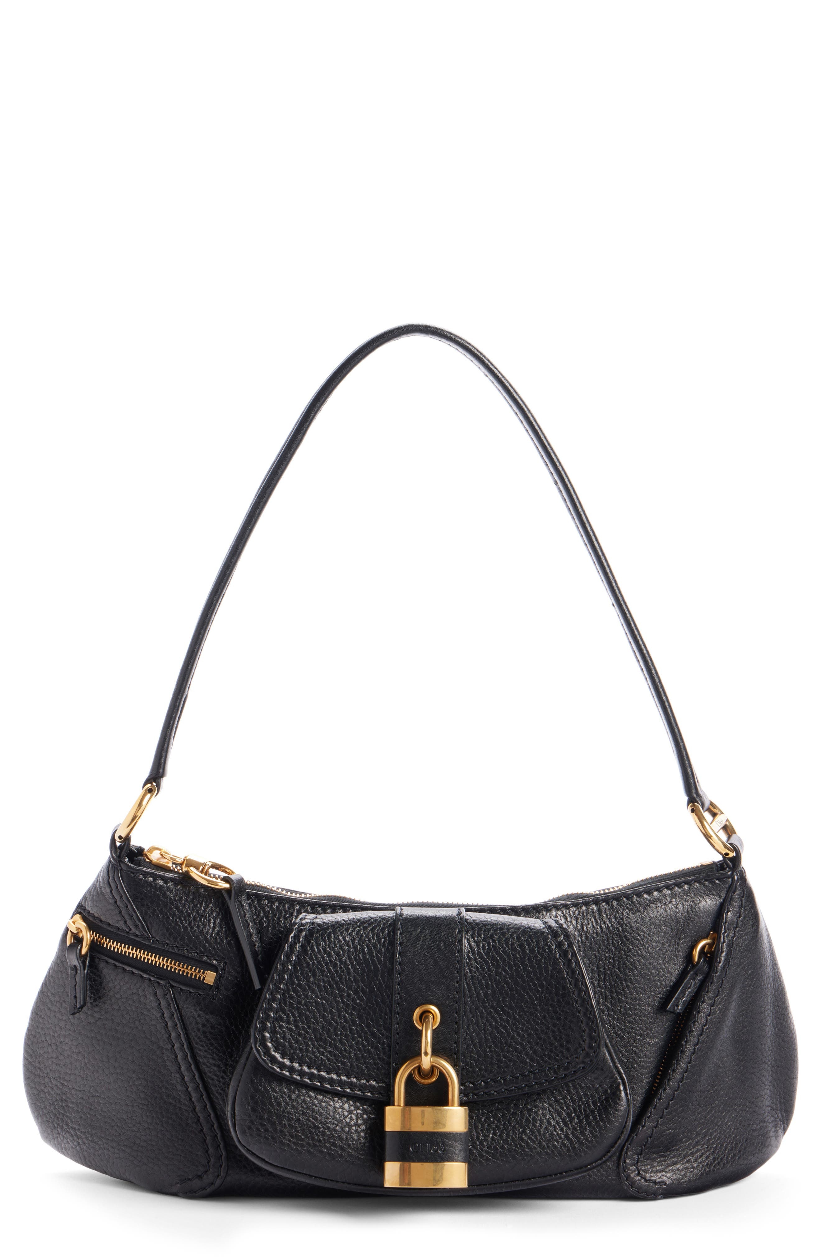 Chloé The 99 Leather Shoulder Bag in Black 001 at Nordstrom - 1